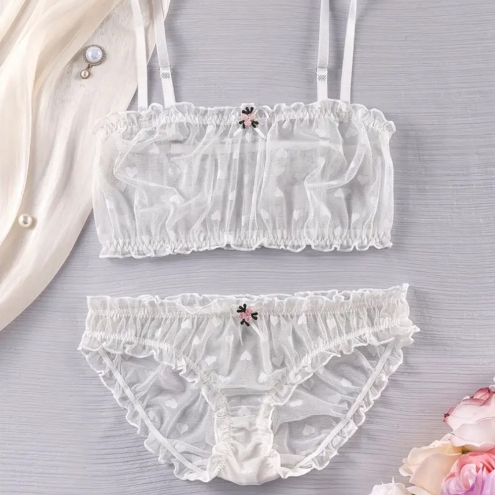 Elegant Sheer Hearts Lingerie Set - Picture 8 of 8
